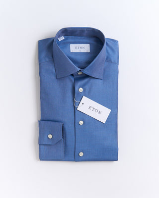 Eton Melange Solid Slim Shirt Blue 2672