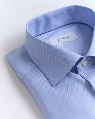 Eton Melange Solid Contemporary Shirt Light Blue 2672
