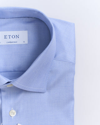 Eton Melange Solid Contemporary Shirt Light Blue 2672 1