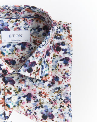 Eton Multi Floral Twill Contemporary Shirt Multi 1 2
