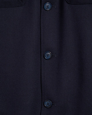 Eton Four Pocket Wool Cashmere Overshirt Navy 5992