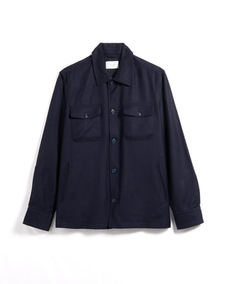 Eton Four Pocket Wool Cashmere Overshirt Navy 6 5991