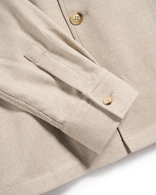 Eton Four Pocket Wool Cashmere Overshirt Stone 3 5989