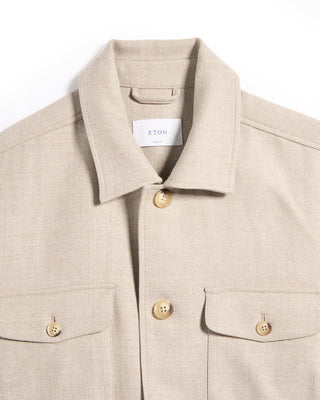 Eton Four Pocket Wool Cashmere Overshirt Stone 4 5990