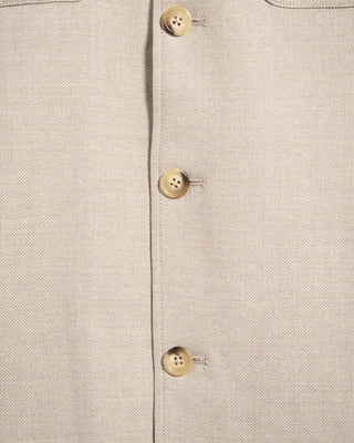 Eton Four Pocket Wool Cashmere Overshirt Stone 5987