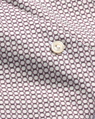 Eton Geometric Print Slim Shirt Burgundy 1 4089