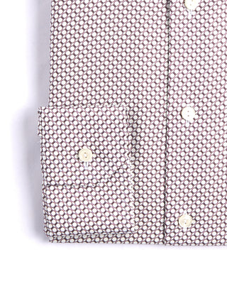 Eton Geometric Print Slim Shirt Burgundy 3 4230