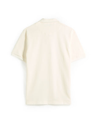 Eton Waffle Weave Johnny Collar Polo Off White 5 7203