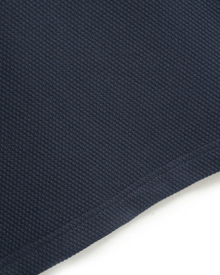 Eton Waffle Weave Johnny Collar Polo Navy 3 7225