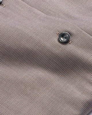 Eton Semi Solid Contemporary Shirt With Floral Trim Brown 2 4084