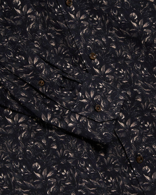 Eton Floral Twill Contemporary Shirt Navy 4758