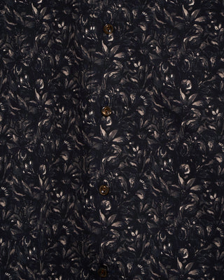 Eton Floral Twill Contemporary Shirt Navy 9 4757