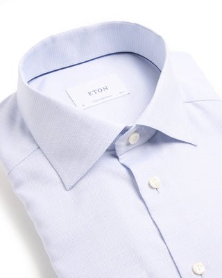 Eton Semi Solid Twill Contemporary Shirt Light Blue 1 655