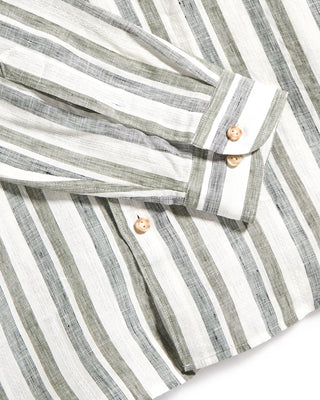 Eton Multi Striped Linen Contemporary Shirt Multi 11 8541