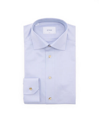 Eton Semi Solid Signature Twill Slim Shirt Light Blue 7468