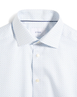 Eton Geometric Print Slim Shirt White 8 10394