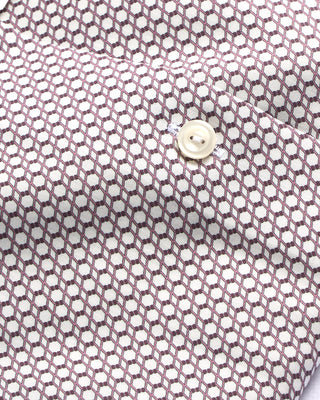 Eton Geometric Print Contemporary Shirt Burgundy 1 4082