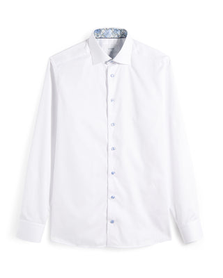 Eton Floral Effect Signature Twill Slim Shirt White 9650