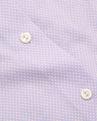 Eton Geometricslim Signature Twill Shirt Purple 2 7511