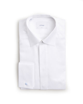 Eton Dobby Fly Front Slim Formal Shirt White 2 6680