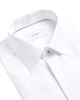 Eton Dobby Fly Front Slim Formal Shirt White 4 6691
