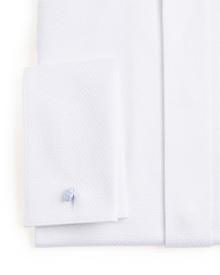 Eton Dobby Fly Front Slim Formal Shirt White 6 6707