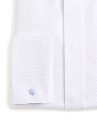 Eton Dobby Fly Front Contemporary Formal Shirt White 7 6712
