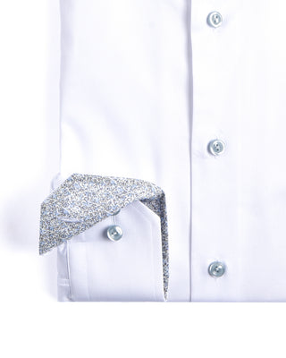 Eton Floral Trim Signature Twill Slim Shirt White 2 4186