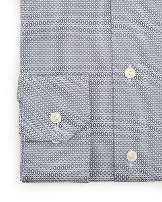 Eton Geometric Contempoary Signature Twill Shirt Blue 2 7530