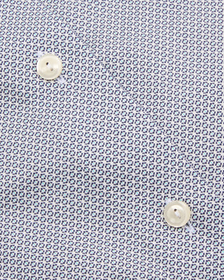 Eton Geometric Contempoary Signature Twill Shirt Blue 3 7529