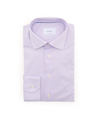 Eton Geometric Contempoary Signature Twill Shirt Purple 7454