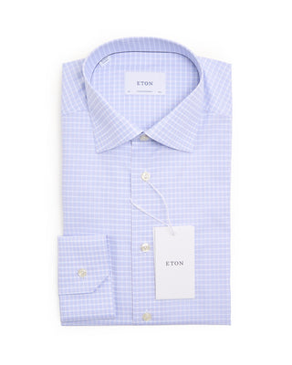 Eton Check Fine Twill Contemporary Shirt Mauve 1 8451