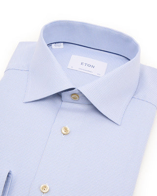 Eton Semi Solid Signature Twill Contemporary Shirt Light Blue 1 7528