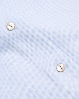 Eton Semi Solid Cotton  Linen Contemporary Shirt Light Blue 3 8492