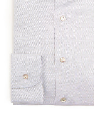 Eton Semi Solid Cotton  Linen Contemporary Shirt Beige 1 8450