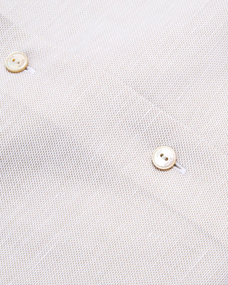 Eton Semi Solid Cotton  Linen Contemporary Shirt Beige 3 8497