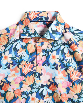 Eton Floral Cotton Tencel Contemporary Shirt Multi 8 8603