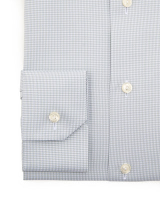 Eton Houndstooth Signature Twill Contemporary Shirt Sage 2 7490