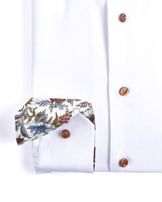 Eton Floral Effect Slim Fit Twill Shirt White 3 4170