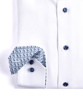 Eton Geometric Textured Twill Slim Shirt White 5 4169