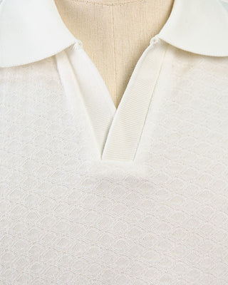 Eton Off White Diamond Jaquard Polo Shirt Off White 1723