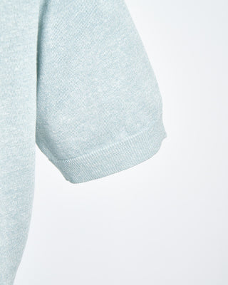 Eton Light Green Cotton Linen Fine Knit Polo Shirt Light Green 1748