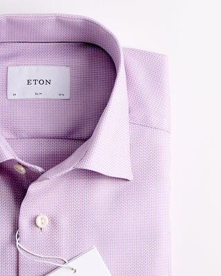 Eton Slim Pink Herringbone Signature Dobby Shirt Pink 482