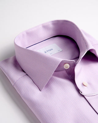 Eton Slim Pink Herringbone Signature Dobby Shirt Pink 484