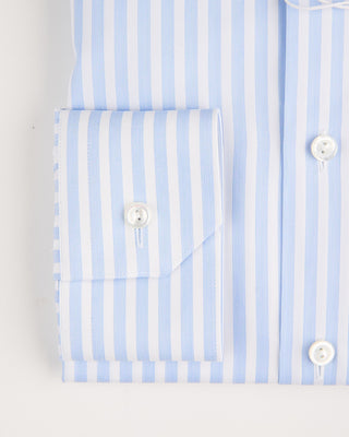 Eton Contemporary Light Blue Bengal Striped Elevated Pique Shirt Light Blue 3