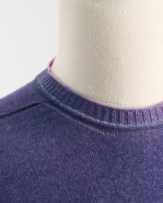 Arovescio Reversable  Double Airbrush, 15 Gauge, 100% Merino,  Crewneck Sweater Purple 1760