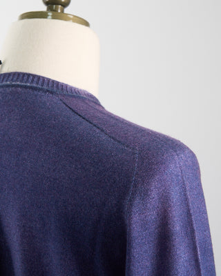 Arovescio Reversable  Double Airbrush, 15 Gauge, 100% Merino,  Crewneck Sweater Purple 1762