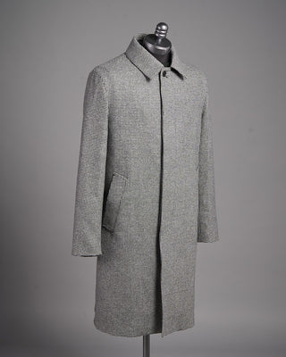 Mackintosh Dunkeld 3/4 Wool Coat Black  White 1 2550