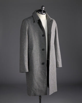 Mackintosh Dunkeld 3/4 Wool Coat Black  White 6412