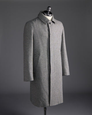 Mackintosh Dunkeld 3/4 Wool Coat Black  White 6413